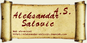 Aleksandar Šalović vizit kartica